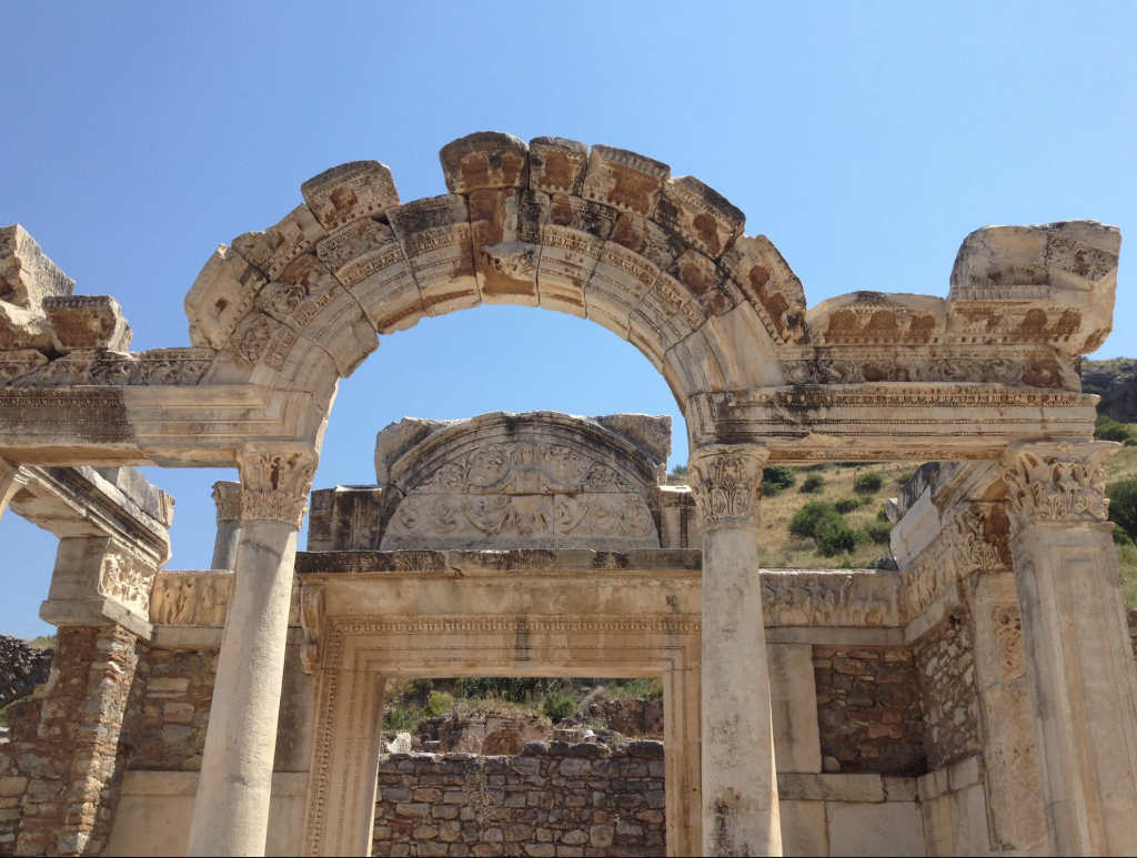 Selçuk, Turkey, ruins offer arches around every corner. Temple of Hadrian.