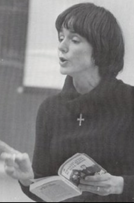 Teaching a Goshen College class in the 1980's.