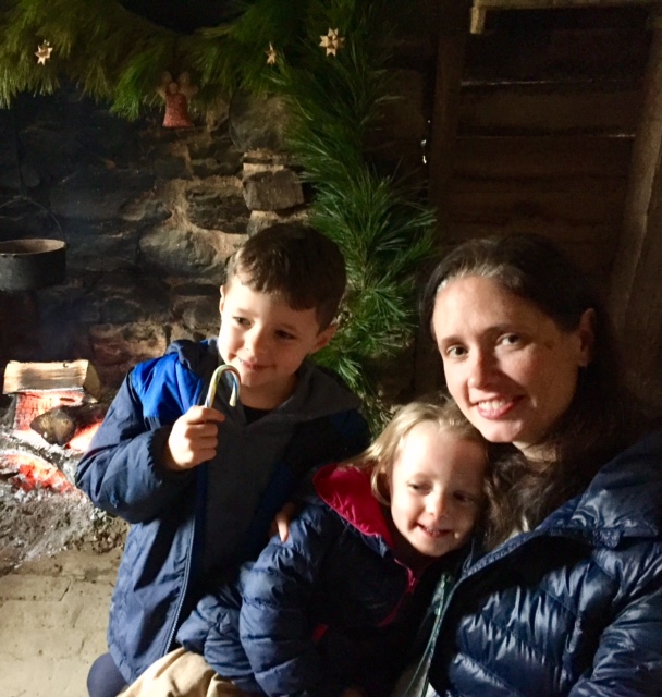 The Spring House held a real fire in the fireplace and hot chocolate.