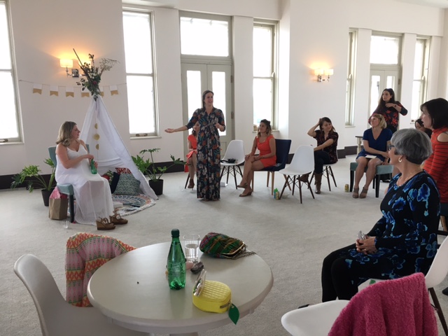 Twenty-five friends took turns offering blessings and a bead.