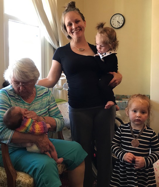 Barbara Ann with baby Lydia Ann, Joyous with Kenny and Nightingale.