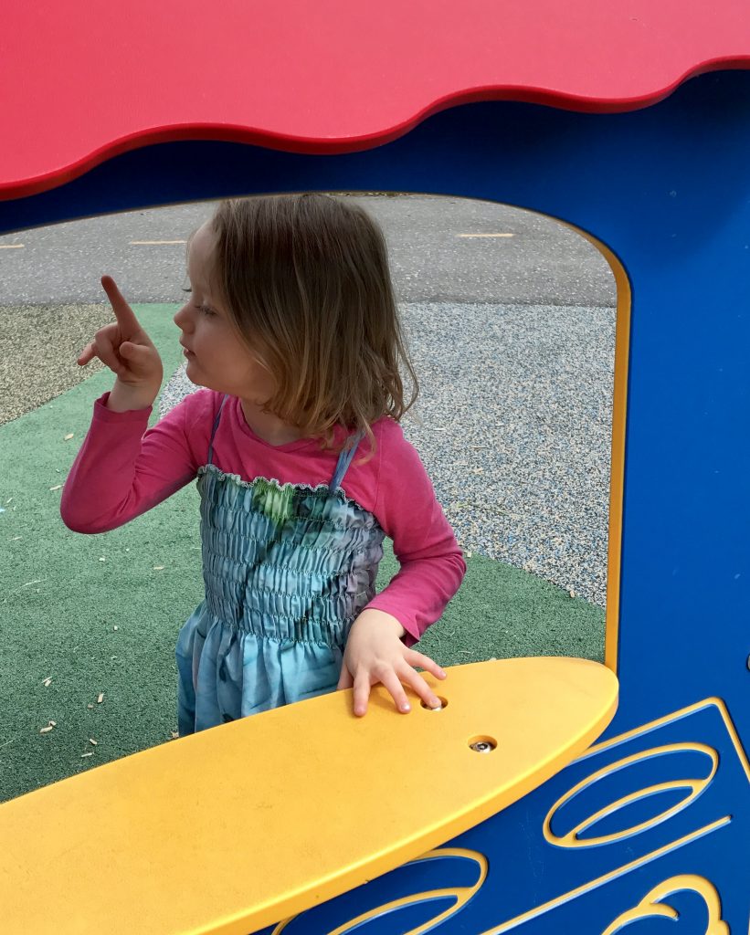 Granddaughter Julia reminding me of her Aunt Kate.