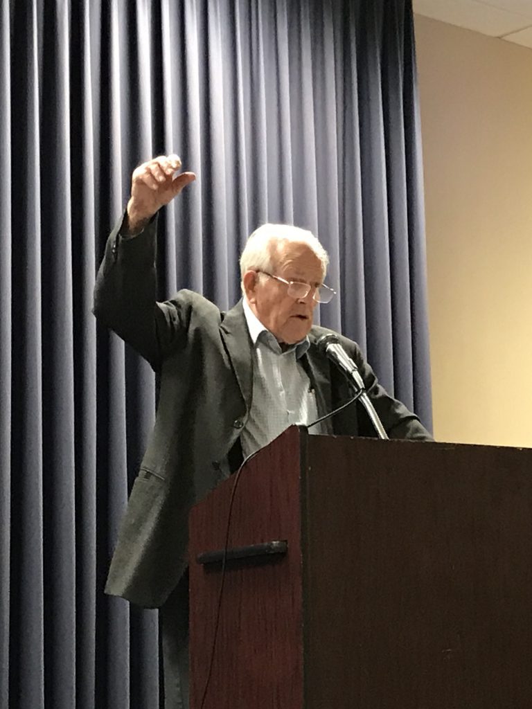 John Ruth speaking at the Lancaster Mennonite Historical Society Conference. May 20, 2017.