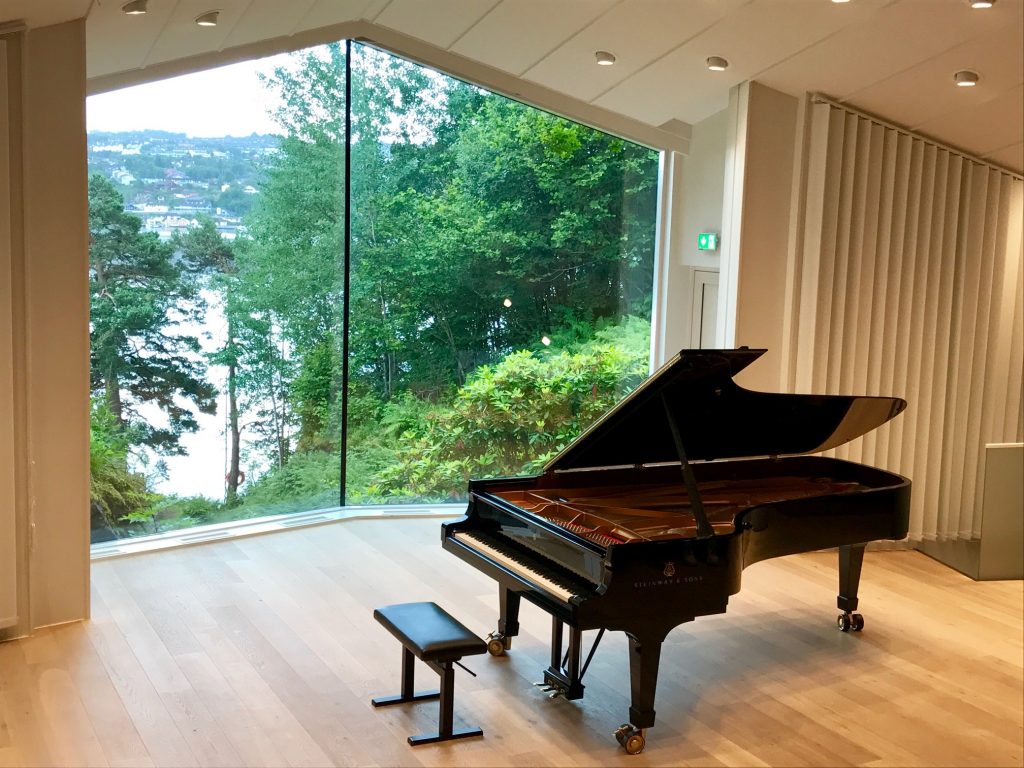 The concert hall at the Grieg museum -- the home of the composer in the setting of his "hut."