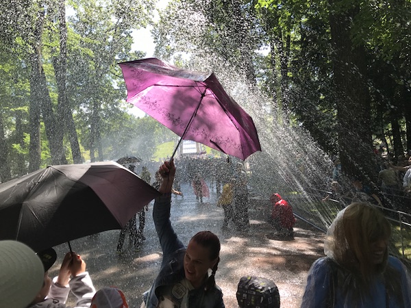 At the Peterhof in St. Petersberg, Russia. A magical moment.