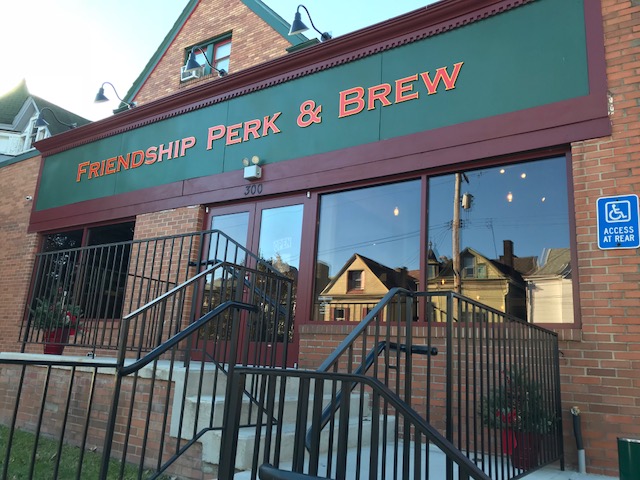 Friendship Perk and Brew opened a few months after we arrived in Pittsburgh. An easy walk from our house, this blend of coffee shop and bar feels like Cheers to us.