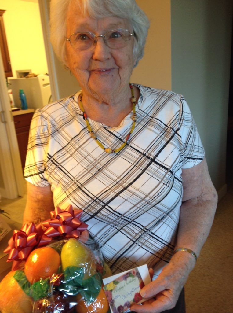 My mother on her 91st birthday on February 27, 2018. Photo by Doris Dagen.