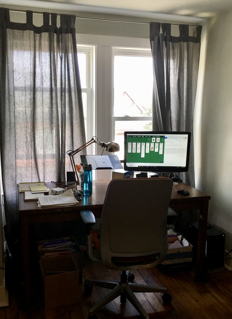 Stuart and I each have work stations on the third floor.
