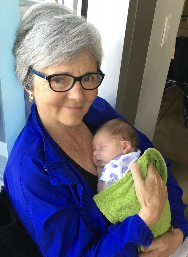 Newborn Lydia and happy grandma.