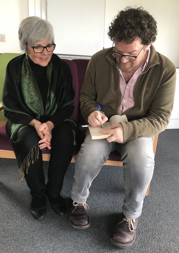 Pádraig signs my copy of his book, In the Shelter: Finding a Home in the World