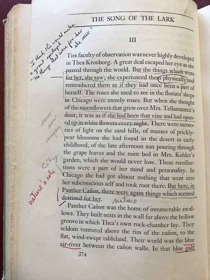 Every page of this book is marked with responses, observations.