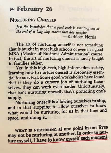 "I have to know myself each moment."