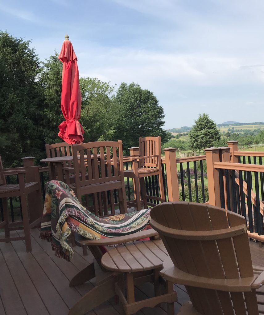 The deck and its view. My favorite place to be for the last eight years.
